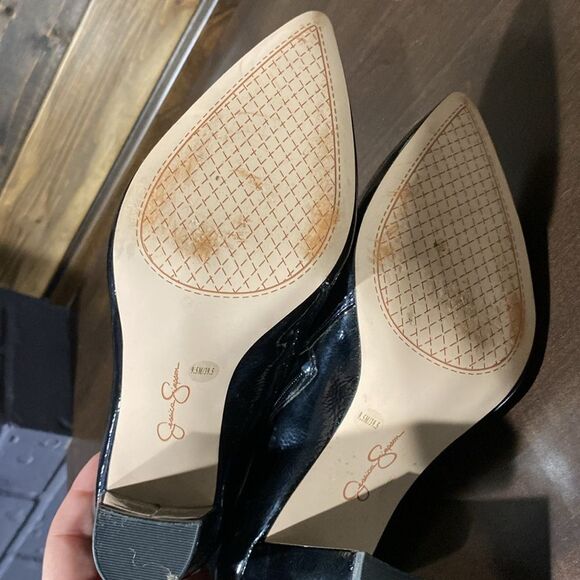 Jessica Simpson Teddi Patent Side Zip Pointed Toe Heeled Ankle Boots Size 9.5 - Picture 9 of 12